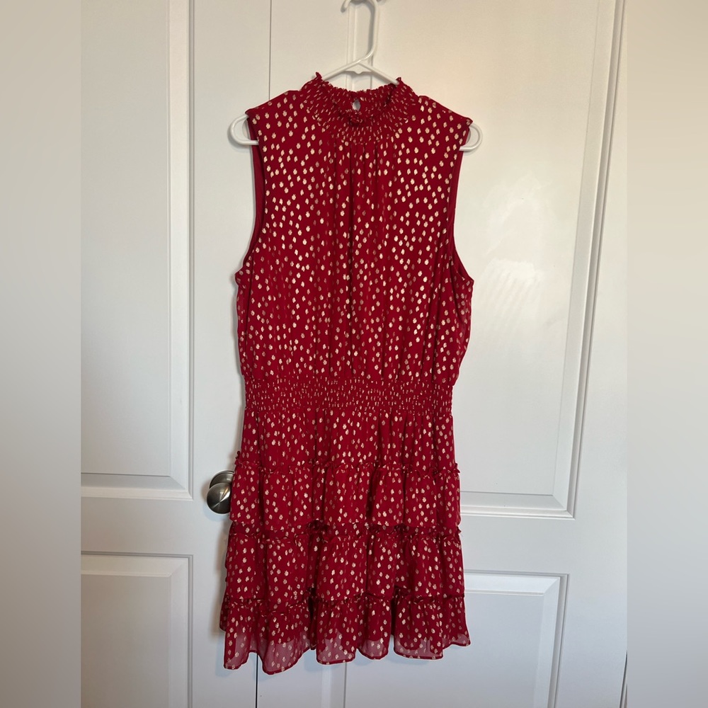 Perfect Holiday dress! Size XL red with gold sleeveless dress.